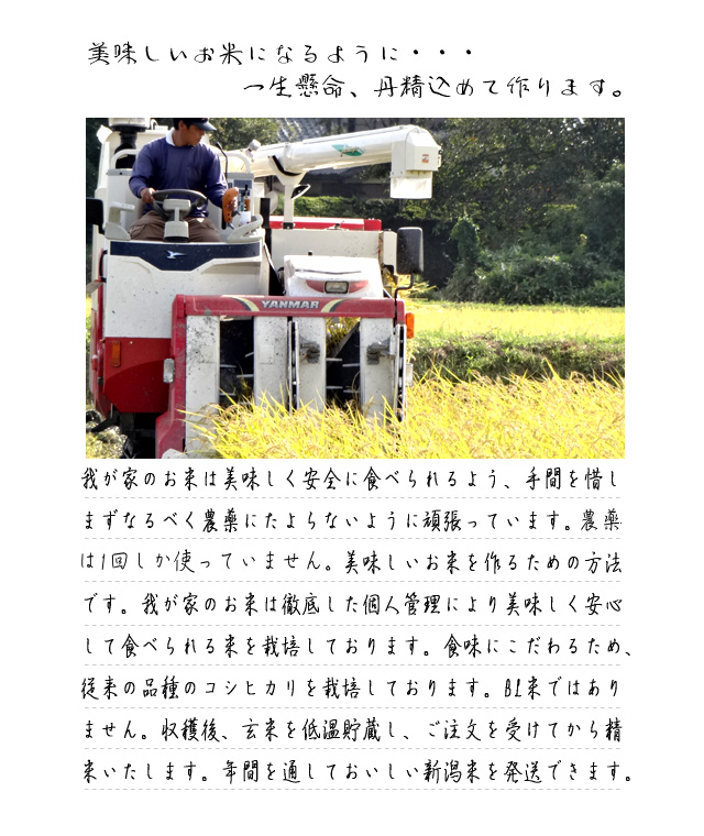 美味しいお米になるように…丹精込めて作ります
